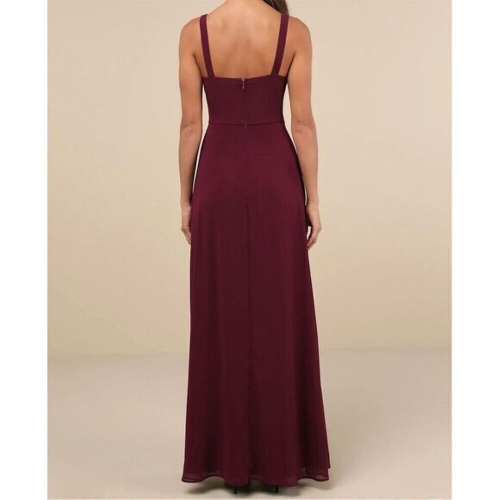 NWOT Lulus Women's Remarkable Arrival Plum Purple‎ Sleeveless Maxi Dress Size L - Picture 3 of 10
